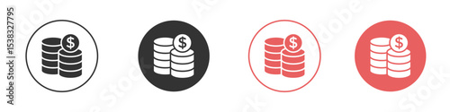 Coins icon simple flat graphic illustration.