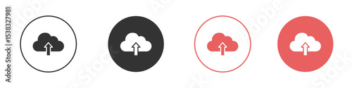 Cloud upload icon simple flat graphic illustration.