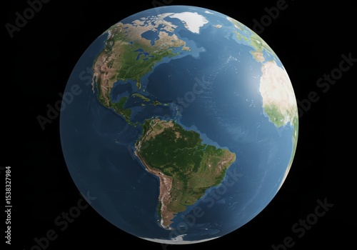 Illustration of the earth showing the american continents