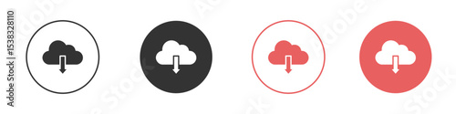 Cloud download icon simple flat graphic illustration.