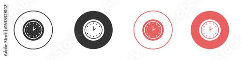 Clock two icon simple flat graphic illustration.