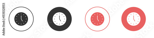 Clock-five icon simple flat graphic illustration.