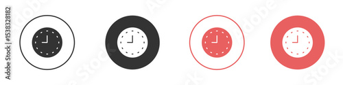 Clock nine icon simple flat graphic illustration.