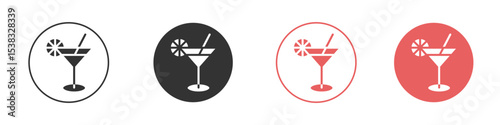 Citrus Martini glass icon simple flat graphic illustration.