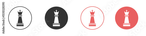 Chess queen icon simple flat graphic illustration.