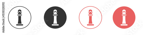 Chess queen icon simple flat graphic illustration.
