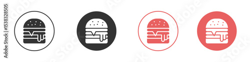 Cheese burger icon for social media, app, and web design. Vector illustration.