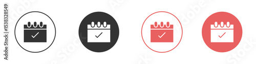Check in calendar icon simple flat graphic illustration.