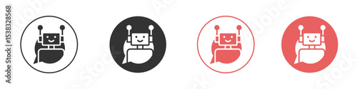 Chatbot speech bubble icon simple flat graphic illustration.