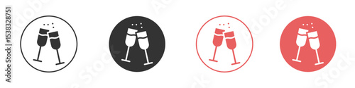 Champagne Glass icon simple flat graphic illustration.