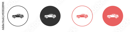 Car side view icon simple flat graphic illustration.