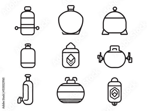 Propane Tank Line Art Illustration For Industrial Use 