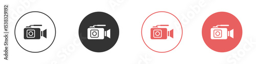 Camcorder icon simple flat graphic illustration.