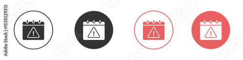 Calendar exclamation icon simple flat graphic illustration.