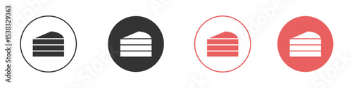 Cake-slice icon simple flat graphic illustration.