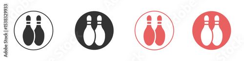 Bowling pins icon simple flat graphic illustration.
