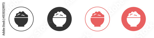 Bowl rice icon simple flat graphic illustration.