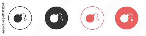 Bomb icon simple flat graphic illustration.