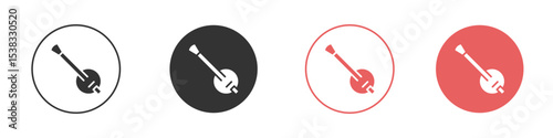Banjo icon simple flat graphic illustration.