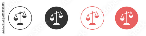Balance scale icon simple flat graphic illustration.