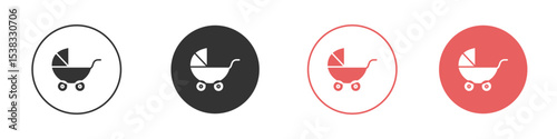 Baby carriage icon simple flat graphic illustration.