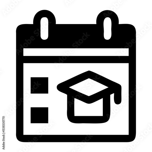 Silhouette of Academic Calendar Vector Illustration Transparent vector and png Format