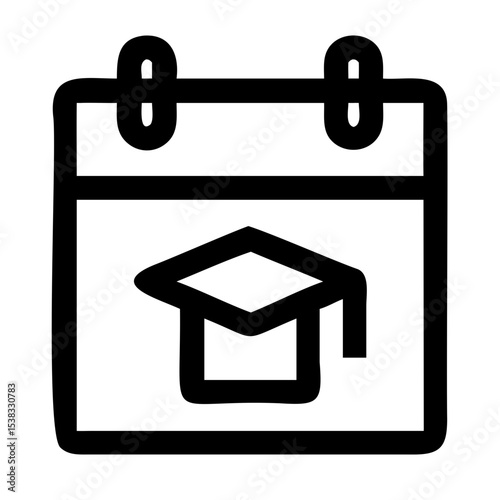 Black Vector University Calendar Icon Transparent Background Clipart