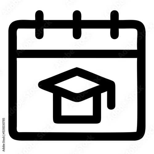 Simple School Calendar Vector Silhouette Design on Transparent Background