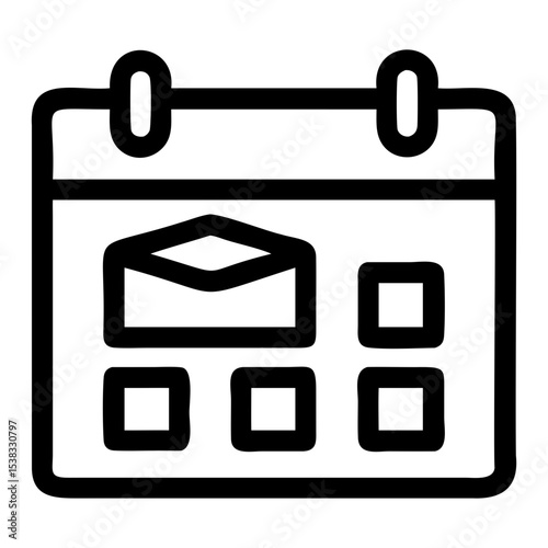 Black Vector University Calendar Icon Transparent Background Clipart