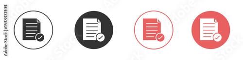 Accept document icon simple flat graphic illustration.