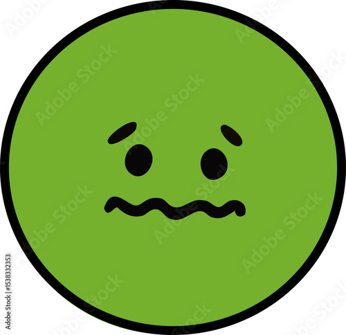 토하려는 얼굴 표정 동그라미 라인 드로잉 이모티콘(face emoticon line drawing sticker)