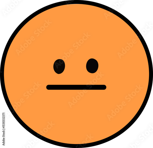 무표정 얼굴 표정 동그라미 라인 드로잉 이모티콘(face emoticon line drawing sticker)