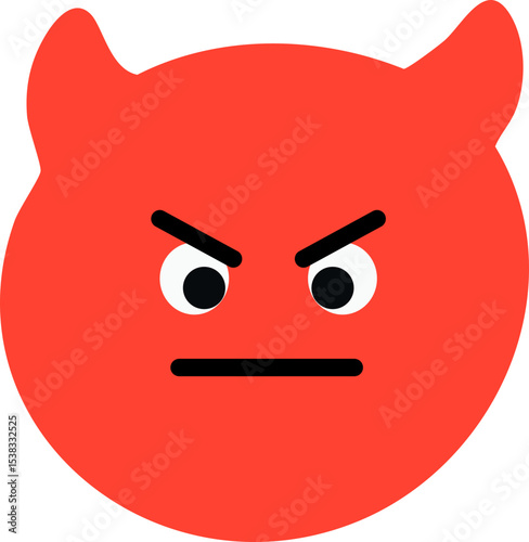 악마 얼굴 표정 동그라미 드로잉 이모티콘(face emoticon drawing sticker)