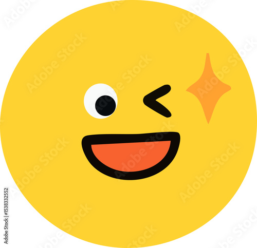 윙크하는 얼굴 표정 동그라미 드로잉 이모티콘(face emoticon drawing sticker)