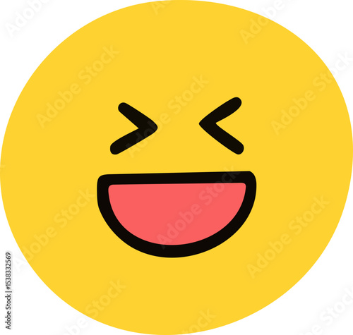 해맑게 웃는 얼굴 표정 동그라미 드로잉 이모티콘(face emoticon drawing sticker)