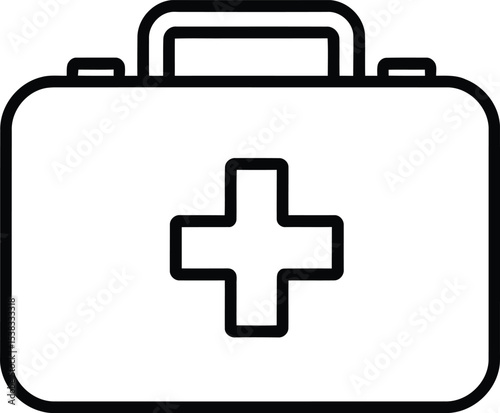Minimal First Aid Kit Icon – Medical Cross Healthcare Symbol