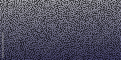 Abstract Reaction-diffusion Turing pattern natural texture purple and white gradient color scheme. Linear design with biological algorithm psychedelic background. Reaction-diffusion or truing patter
