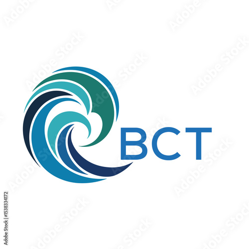 BCT Modern Wave -Inspired Abstract Logo Design BCT Later Logo, with BCT Text on White Background
