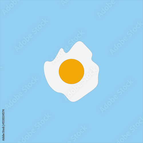 A clean and simple vector illustration of an egg in flat minimalist style. Perfect for food-related designs, kitchen icons, educational materials, nutrition infographics, or breakfast-themed decorativ
