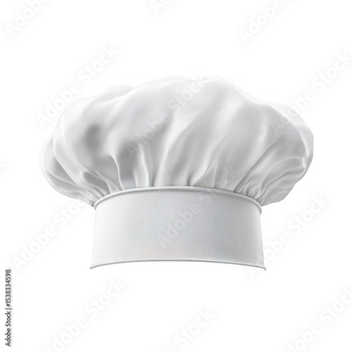 White chef hat toque isolated on transparent background