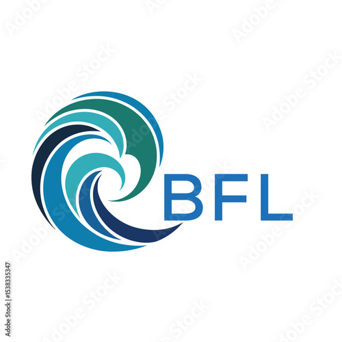 BFL Modern Wave -Inspired Abstract Logo Design BFL Later Logo, with BFL Text on White Background
