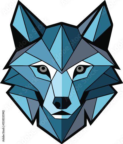 Wolf head created with geomatric shape