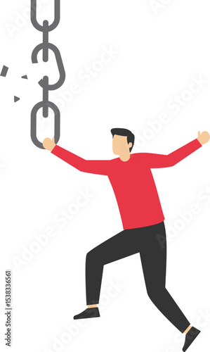 The rescuer’s rope is about to break, and it’s exciting stock illustration

