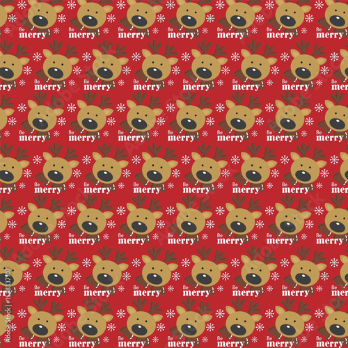 Festive Reindeer and Merry Christmas Pattern for Holiday Designs