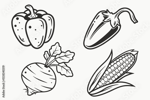 set of vegetables