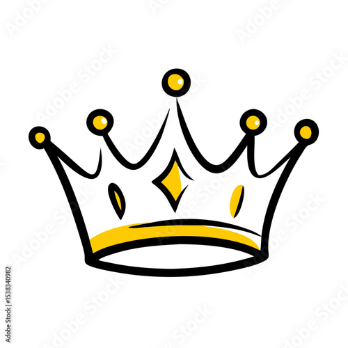 Regal crown on transparent background for web and graphic design