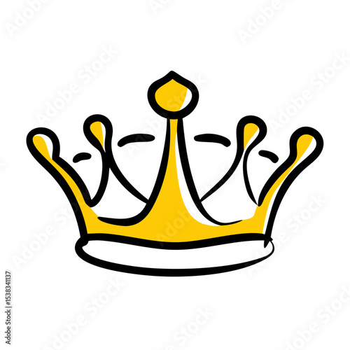 Royal crown on transparent background for web and graphic design