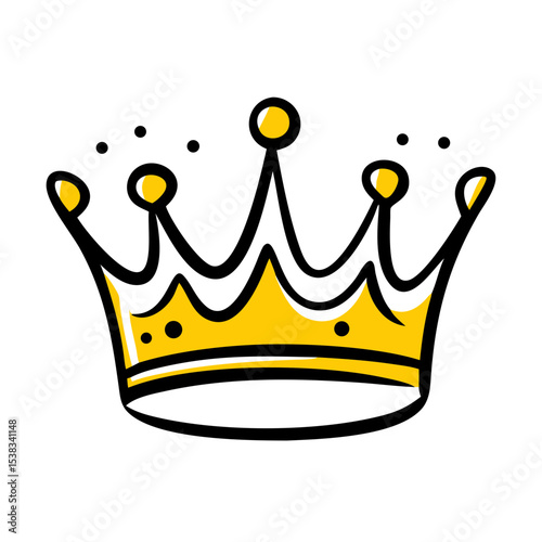 Royal crown on transparent background for web and graphic design