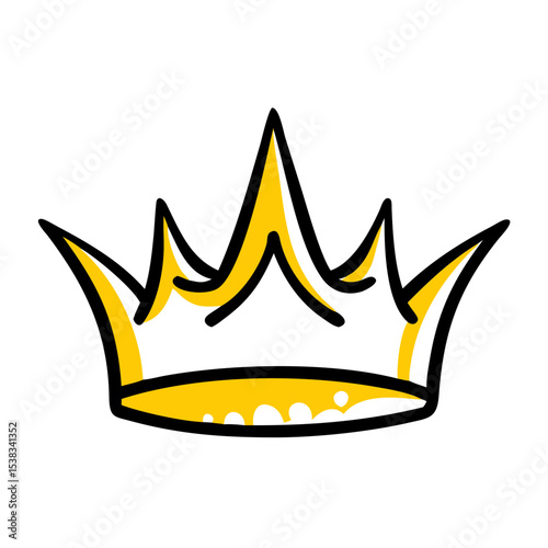 Sharp point crown on transparent background for web and graphic design
