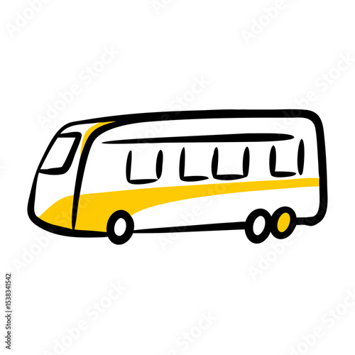Shuttle bus icon on transparent background for web and graphic design
